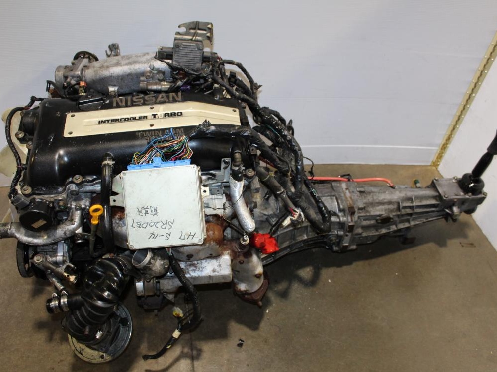 JDM NISSAN SILVIA S14 SR20DET DOHC TRUBO MOTOR 5-SPEED TRNSMISSION WITH ECU: Image 1